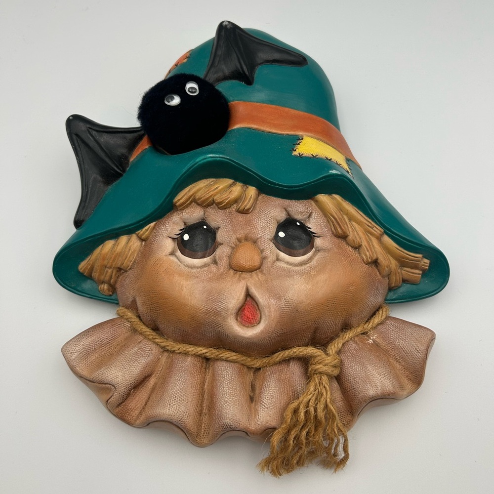 Hand-Painted Ceramic Scarecrow Wall Decor